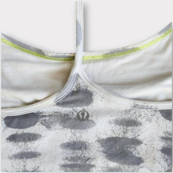 Lululemon Womens Diversity Tank Size 10 Seaside Dot White Long Length Racerback - Picture 5 of 8